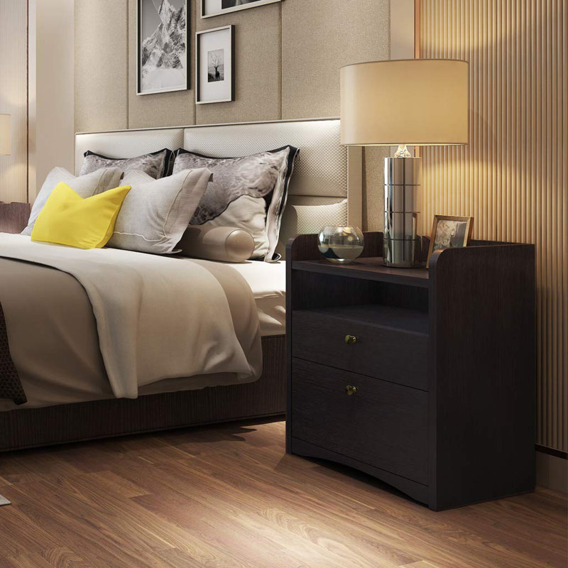 Red Barrel Studio Leachville Tall 2 Drawer Bedside Nightstand Wayfair